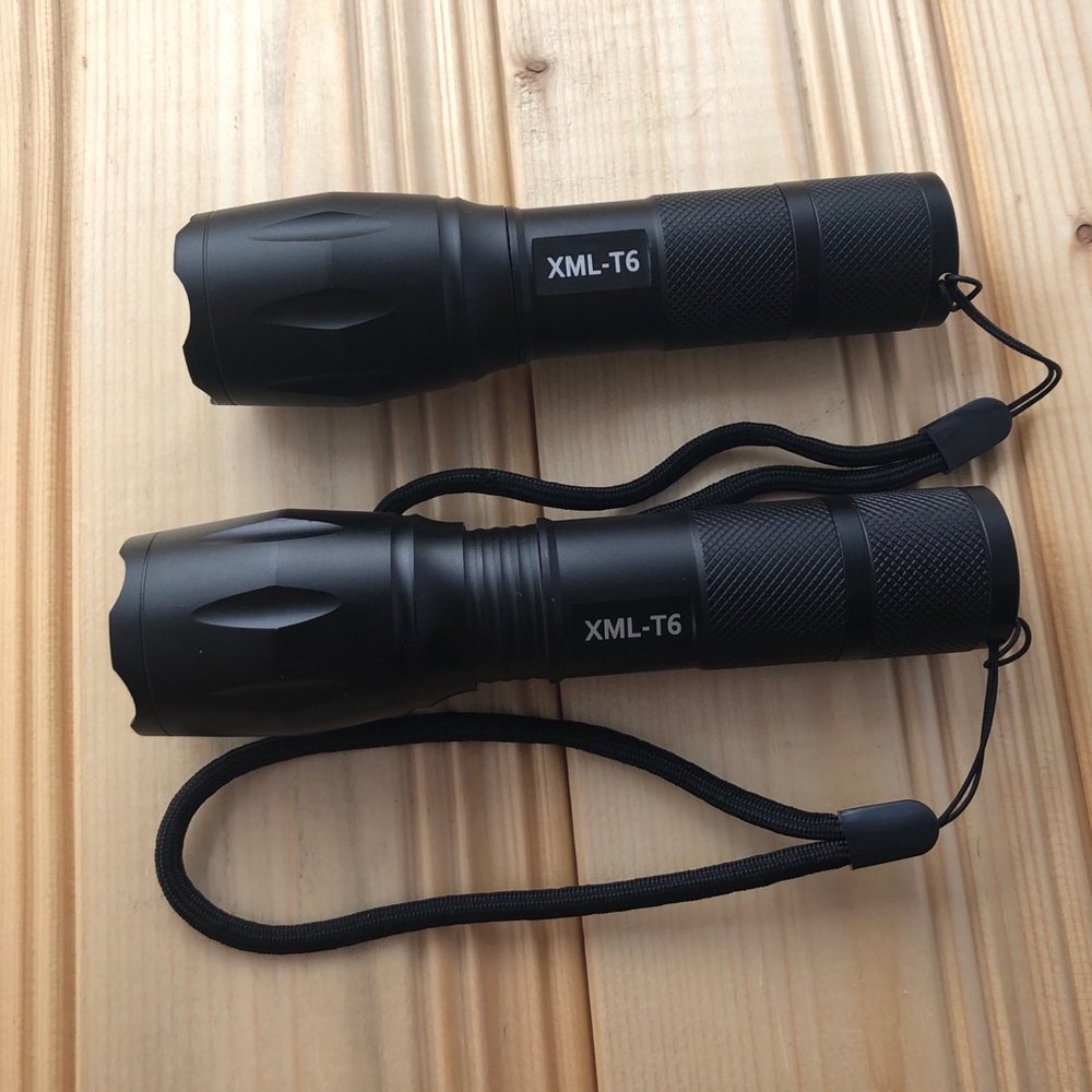 SET of 2: XML-T6 LED Flashlights 1000 Lumen 5-mode